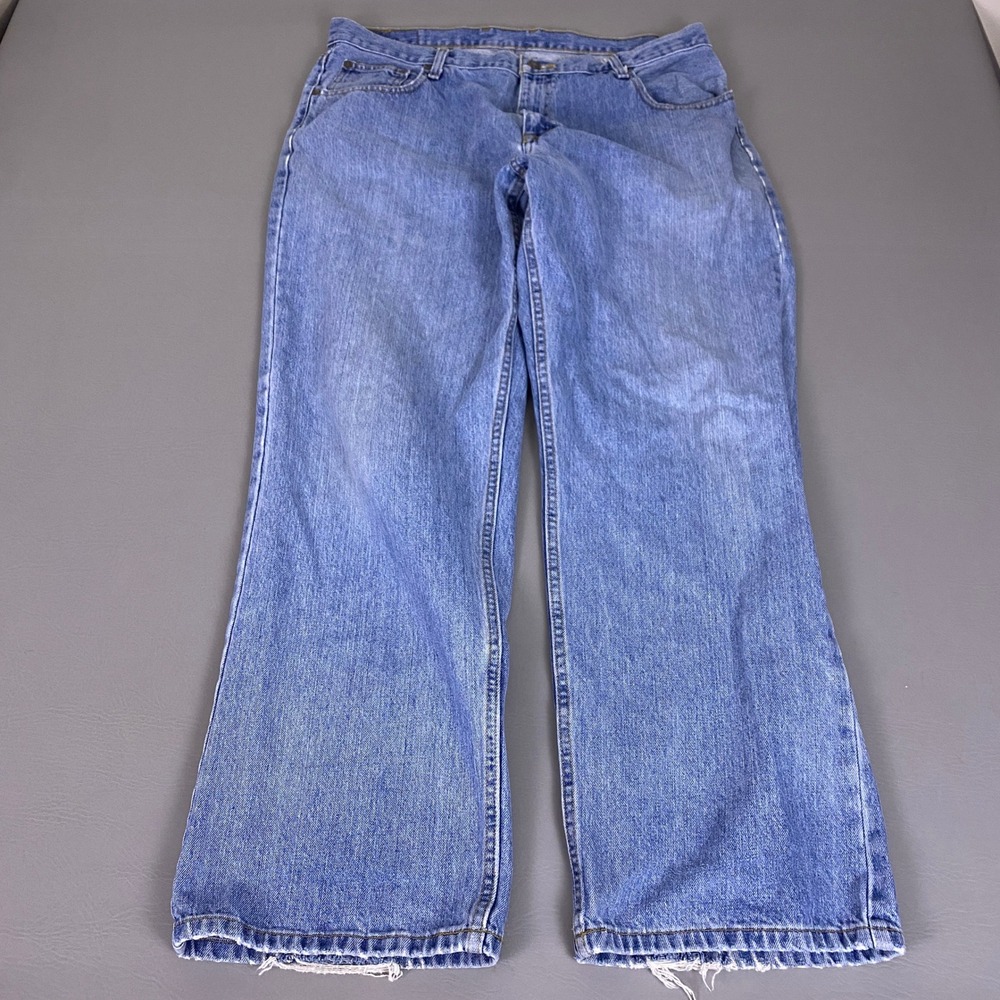 Levis Relaxed Fit Jeans Men's Size 38x30 Blue Light Wash Denim Straight Leg